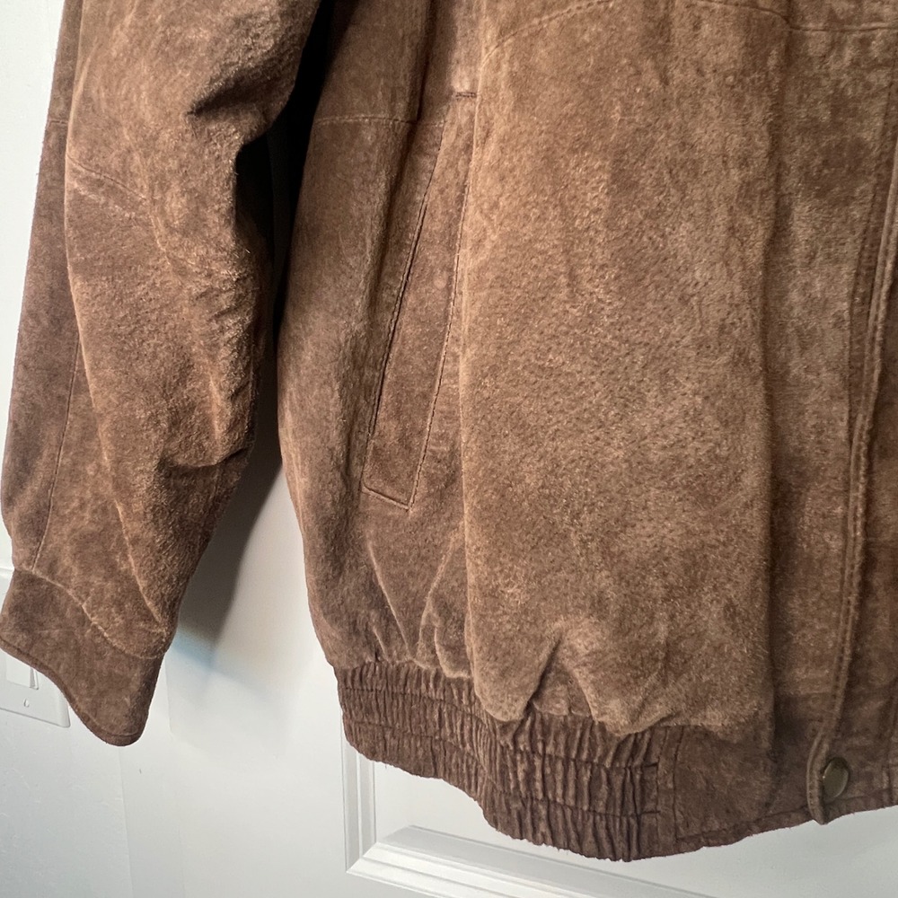 Vintage Cambridge Classics Brown Suede‎ Bomber Jacket XL - Picture 3 of 7